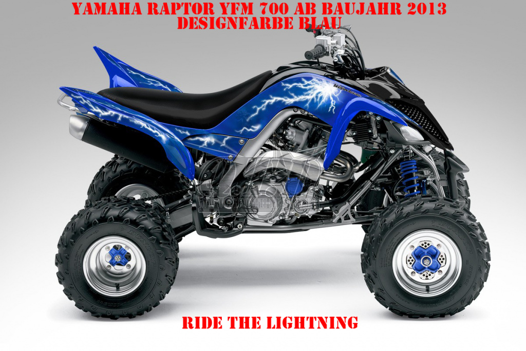 Ride the Lightning Blau für Yamaha Raptor YFM 700 R up 2013+